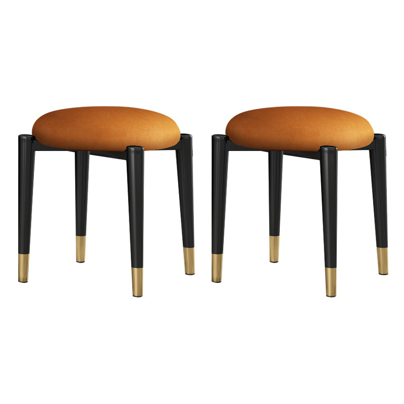 Contemporary Round Water Resistant Ottoman Faux Leather Upholstered Standard