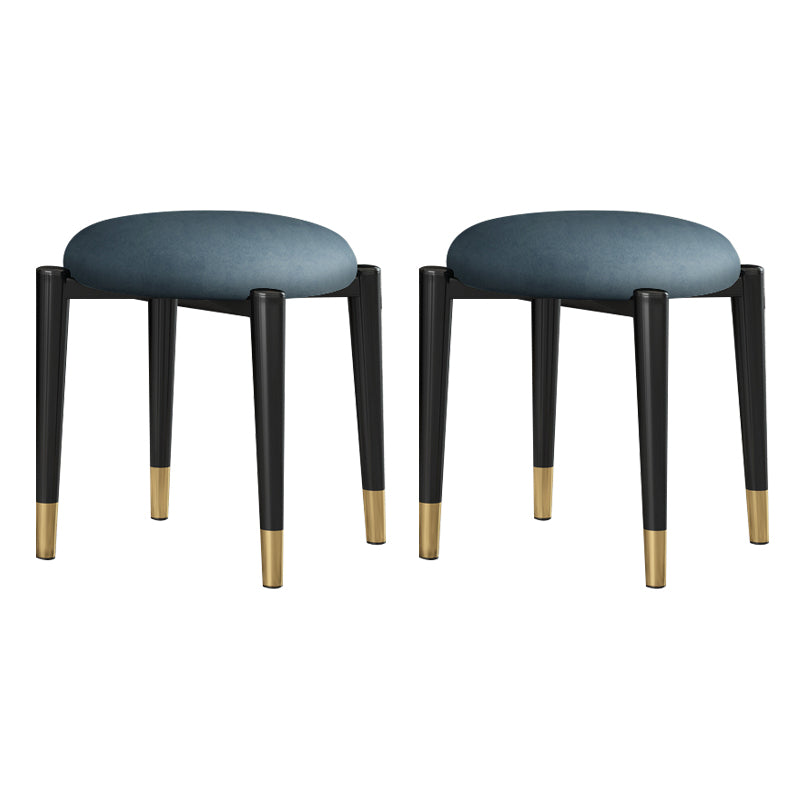 Contemporary Round Water Resistant Ottoman Faux Leather Upholstered Standard