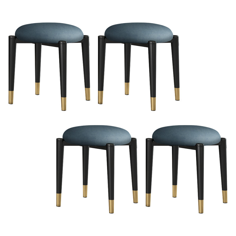 Contemporary Round Water Resistant Ottoman Faux Leather Upholstered Standard