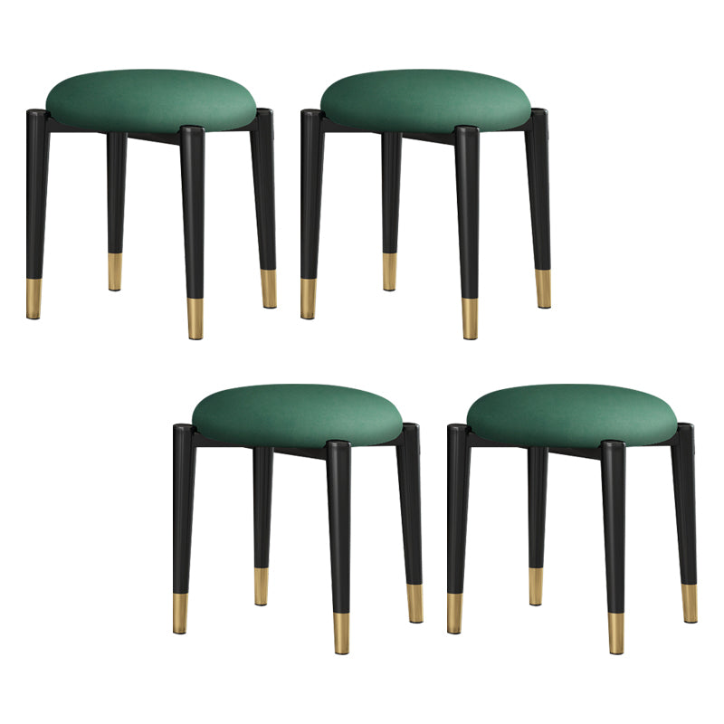 Contemporary Round Water Resistant Ottoman Faux Leather Upholstered Standard