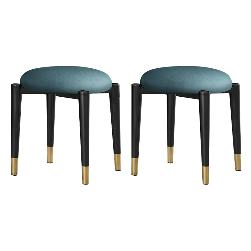 Contemporary Round Water Resistant Ottoman Faux Leather Upholstered Standard