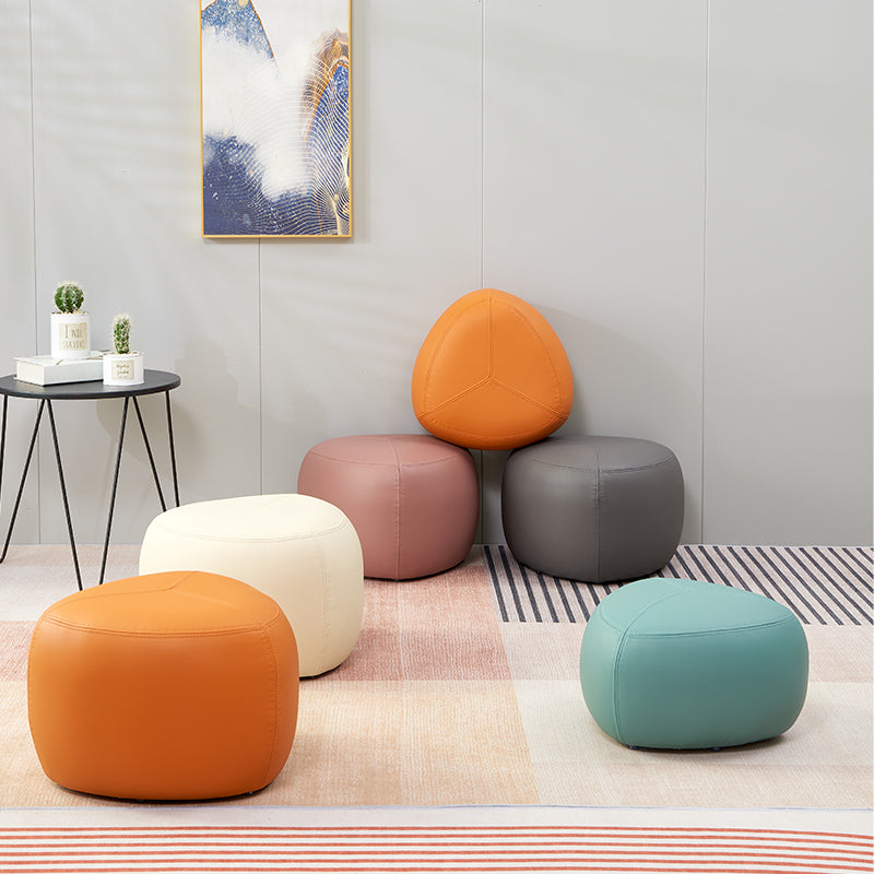 Fade Resistant Specialty Ottoman Contemporary Faux Leather Pouf