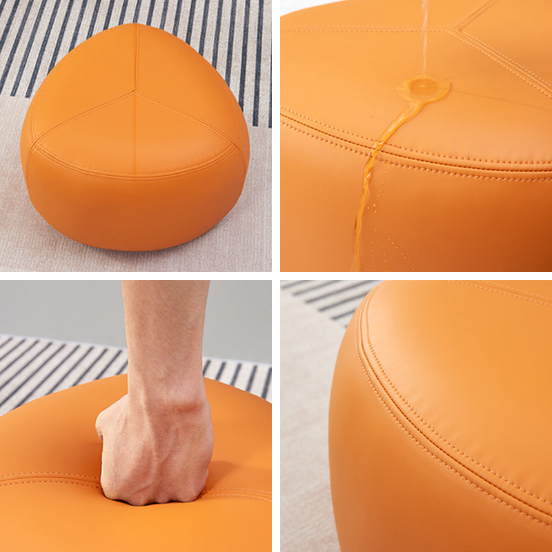 Fade Resistant Specialty Ottoman Contemporary Faux Leather Pouf