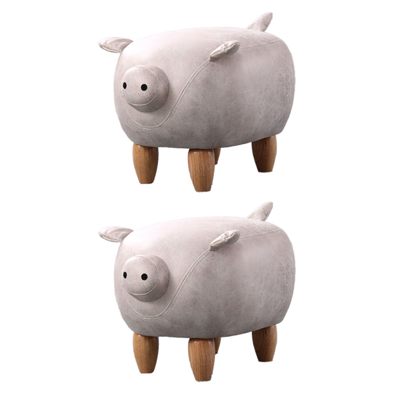 Contemporary Standard Ottoman Specialty Faux Leather Upholstered Pouf