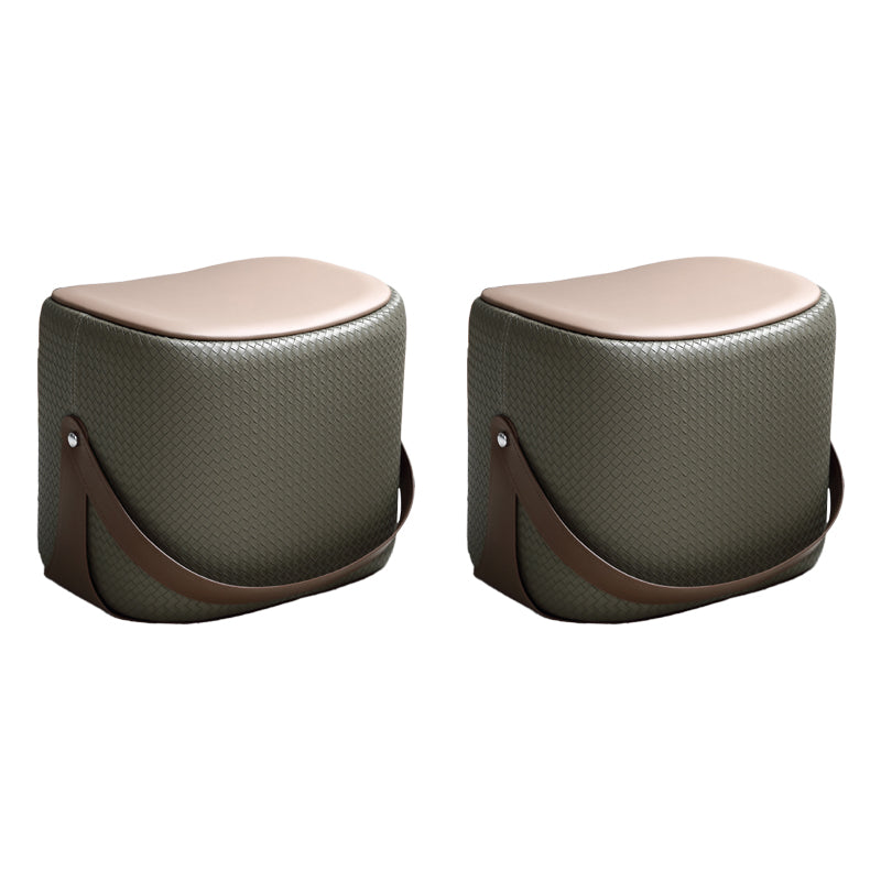 Contemporary Faux Leather Upholstered Ottoman Rectangle Standard