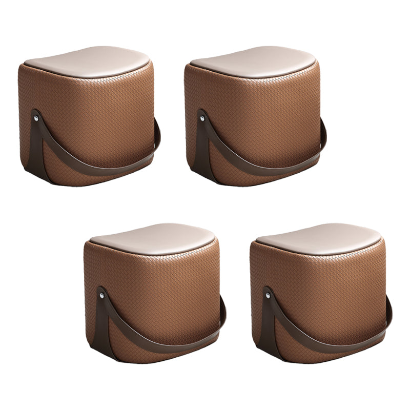 Contemporary Faux Leather Upholstered Ottoman Rectangle Standard