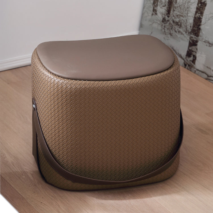 Contemporary Faux Leather Upholstered Ottoman Rectangle Standard