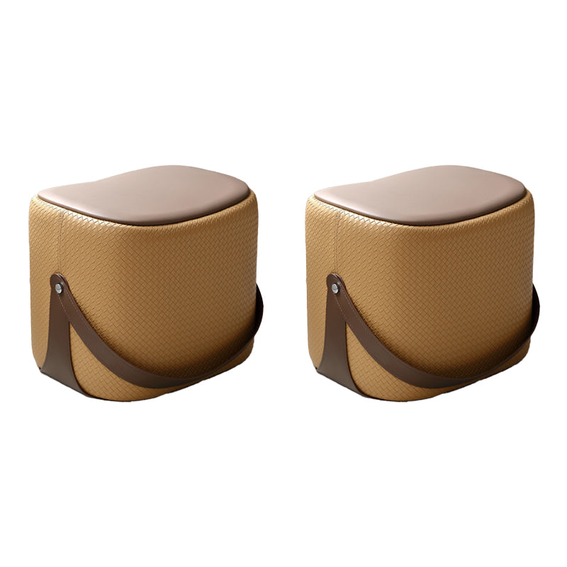 Contemporary Faux Leather Upholstered Ottoman Rectangle Standard