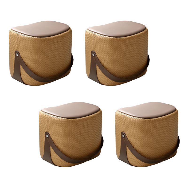 Contemporary Faux Leather Upholstered Ottoman Rectangle Standard