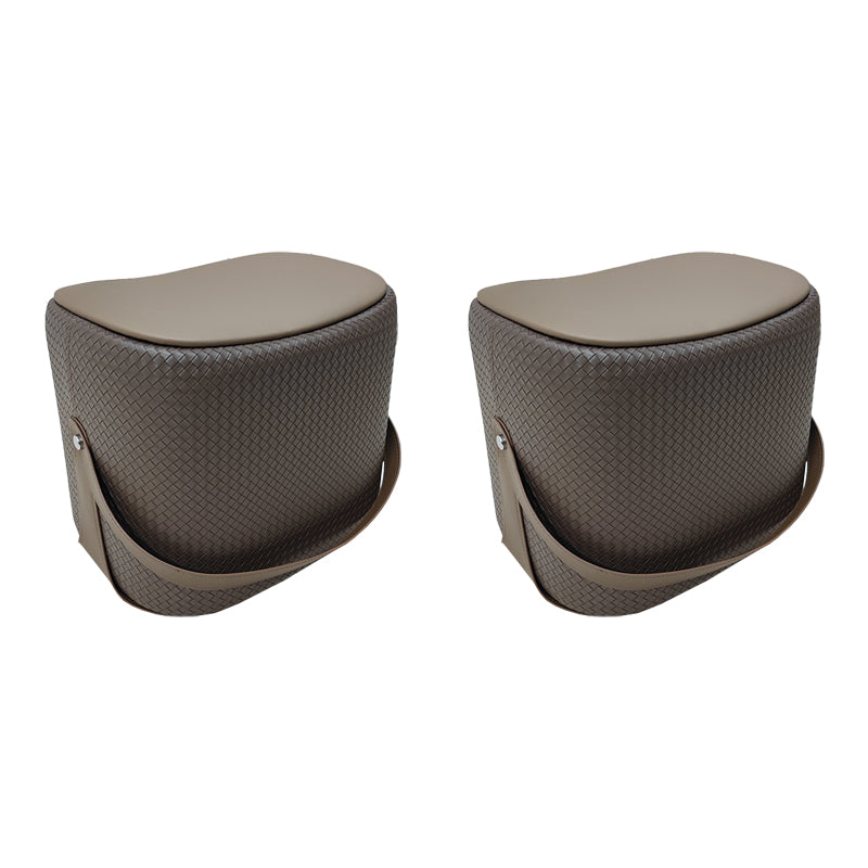 Contemporary Faux Leather Upholstered Ottoman Rectangle Standard