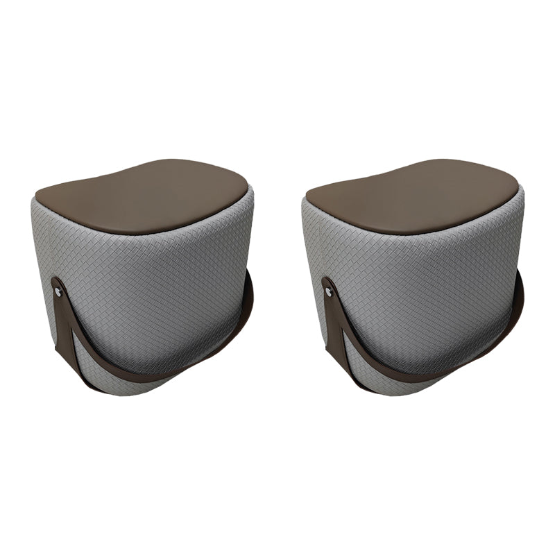 Contemporary Faux Leather Upholstered Ottoman Rectangle Standard