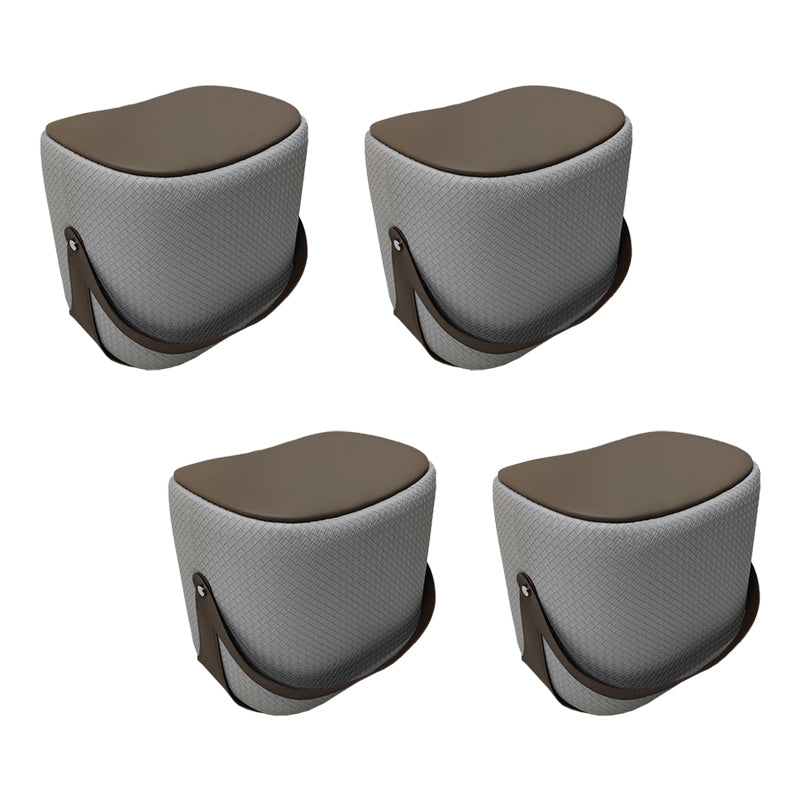 Contemporary Faux Leather Upholstered Ottoman Rectangle Standard