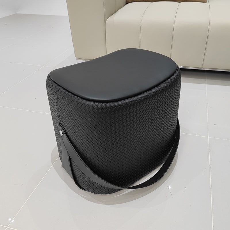 Contemporary Faux Leather Upholstered Ottoman Rectangle Standard