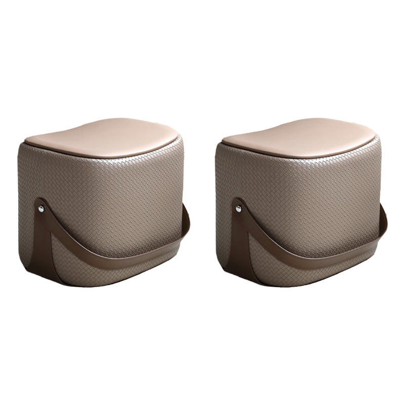 Contemporary Faux Leather Upholstered Ottoman Rectangle Standard