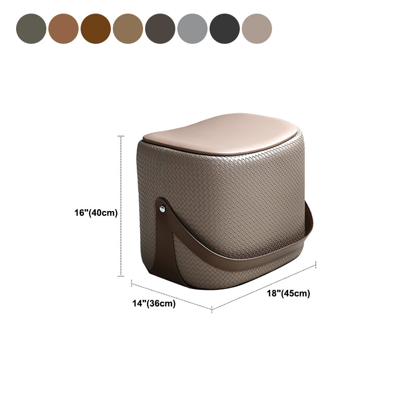 Contemporary Faux Leather Upholstered Ottoman Rectangle Standard