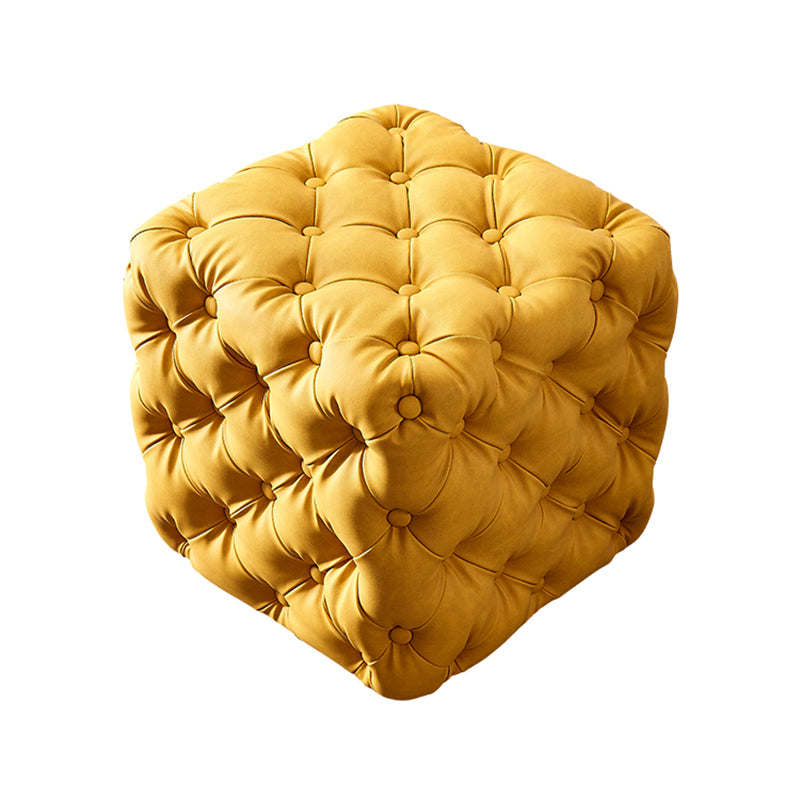 Contemporary Square Shape Ottoman Tufted and Tear Resistant Cube