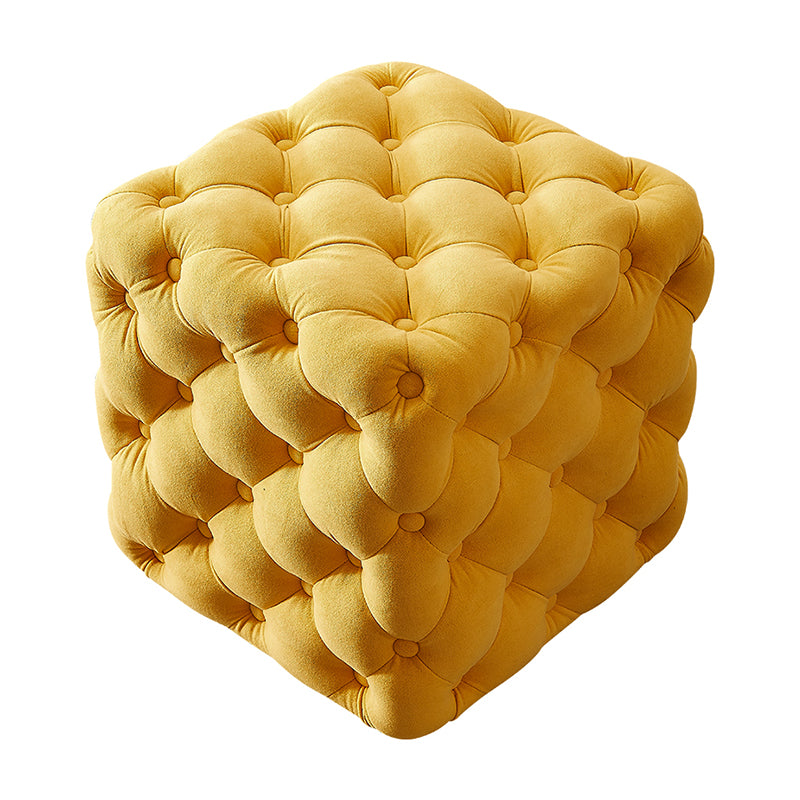 Contemporary Square Shape Ottoman Tufted and Tear Resistant Cube