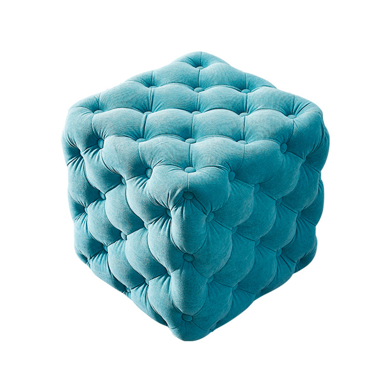 Contemporary Square Shape Ottoman Tufted and Tear Resistant Cube