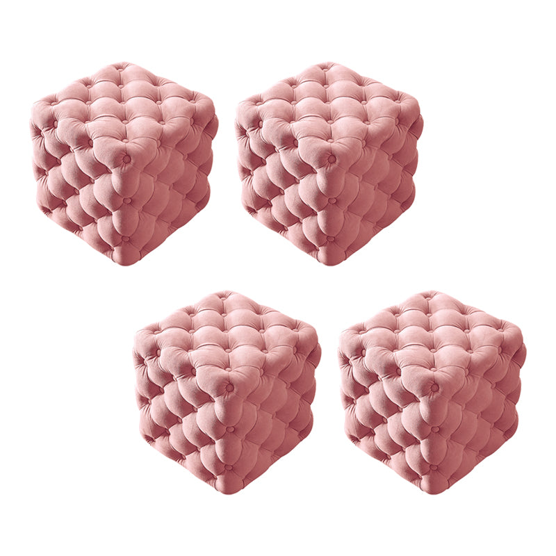 Contemporary Square Shape Ottoman Tufted and Tear Resistant Cube