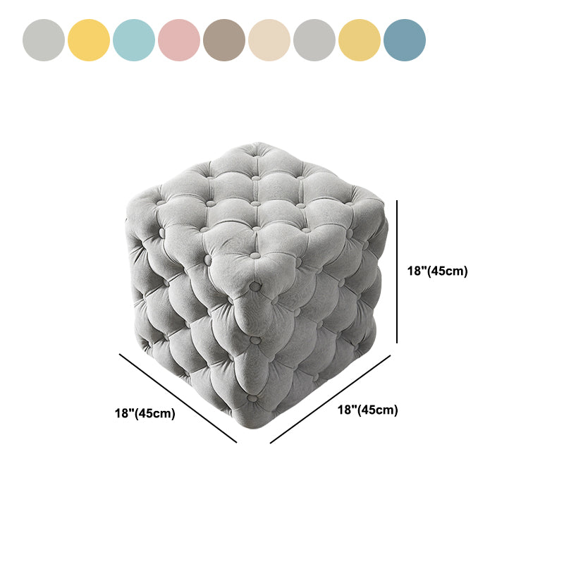 Contemporary Square Shape Ottoman Tufted and Tear Resistant Cube