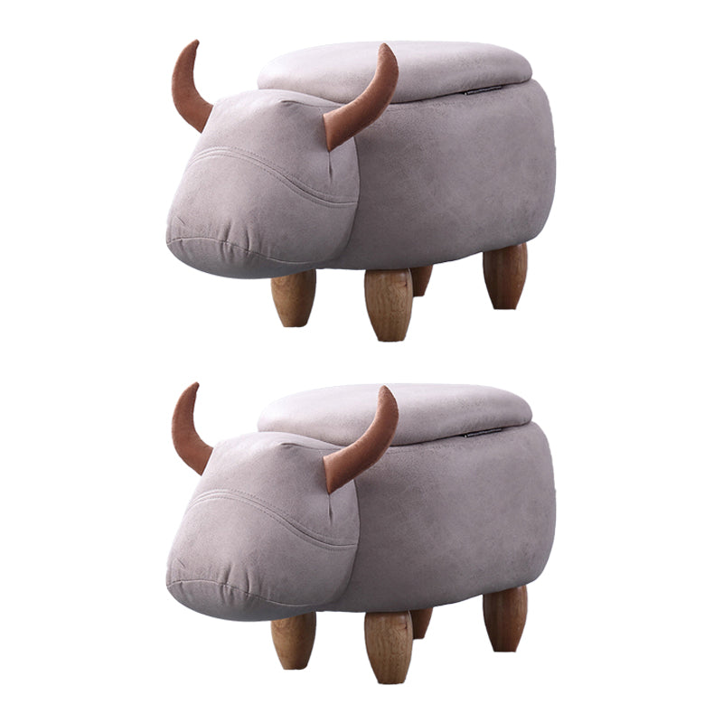 Contemporary Standard Ottoman with Upholstered Faux Leather Top Pouf