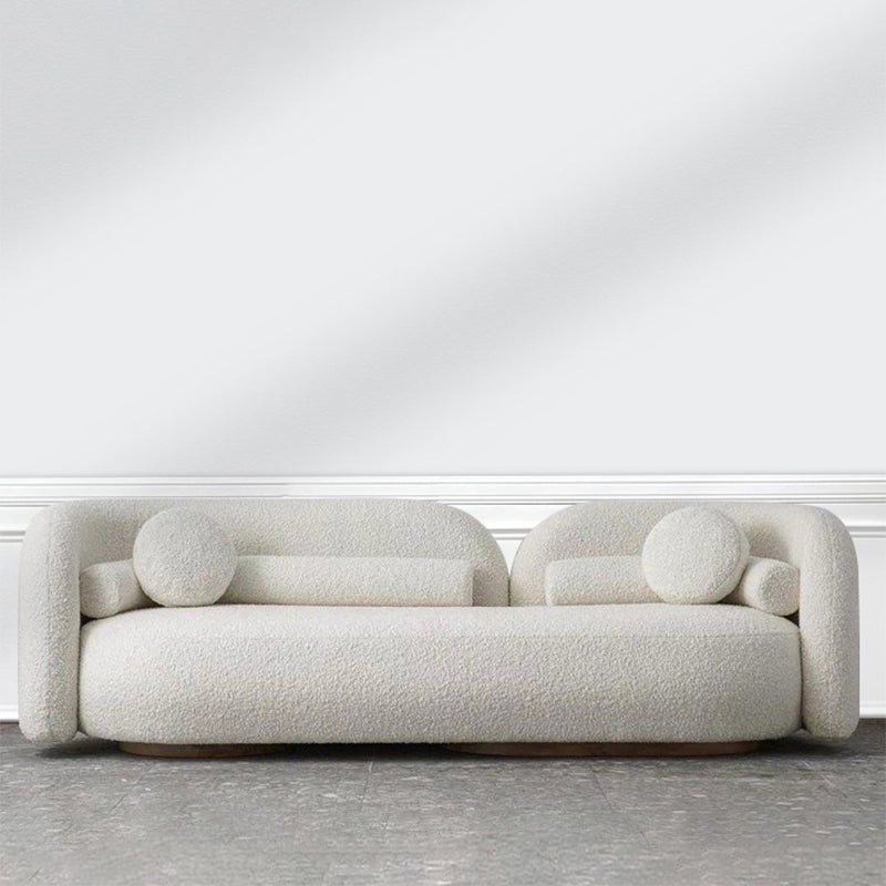 Contemporary Tuxedo Arm Sofa Wool 33.46 inch Wide Sofa for Living Room