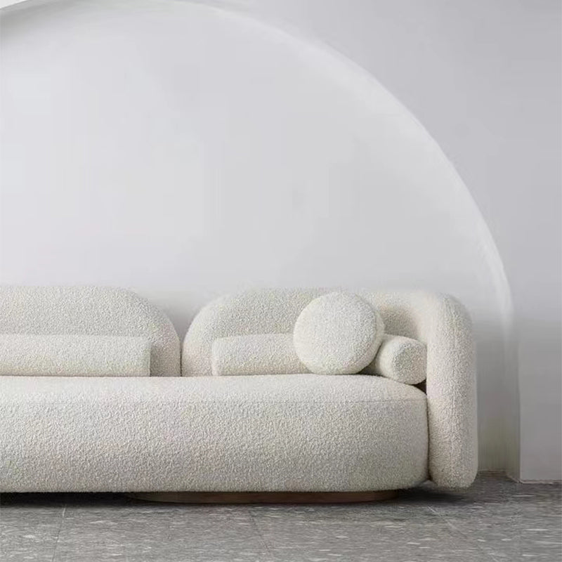 Contemporary Tuxedo Arm Sofa Wool 33.46 inch Wide Sofa for Living Room