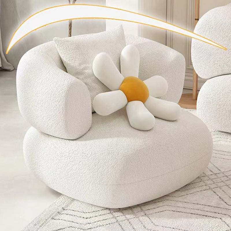 Wool Recessed Arm Sofa Contemporary Standard Sofa for Living Room