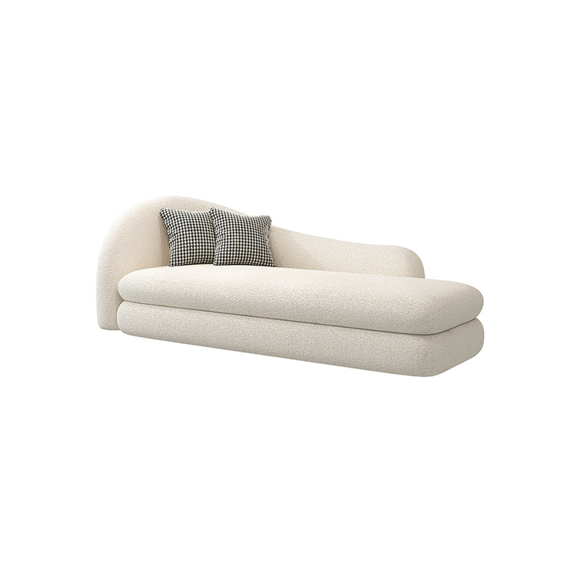 Sloped Arm Curved Sofa Contemporary Tight Back in Beige for Living Room