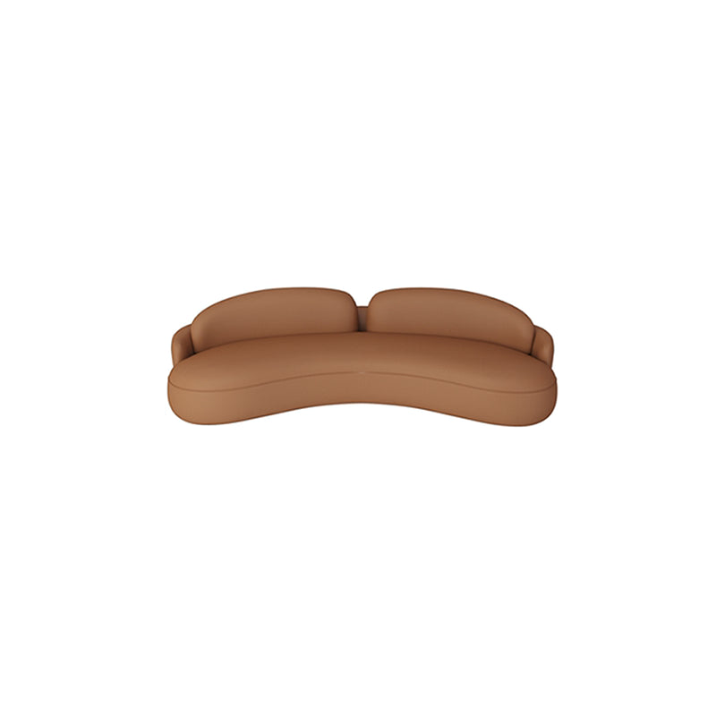 Faux Leather Cushions Back Sofa Recessed Arm 39.37 " Wide Sofa