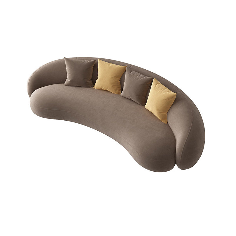 Contemporary Curved Sofa with Tight Back and Tuxedo Back for Living Room