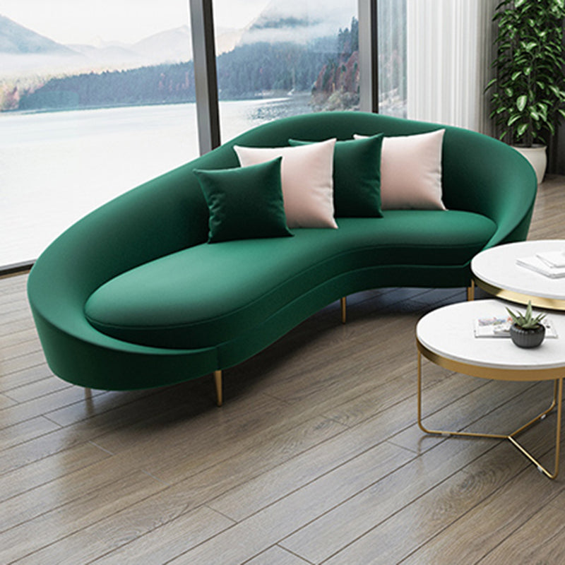 Contemporary Curved Sofa with Slopped Arm and Tight Back for Apartment