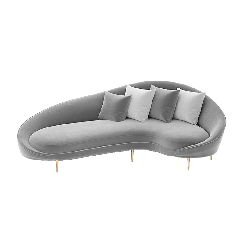 Contemporary Curved Sofa with Slopped Arm and Tight Back for Apartment