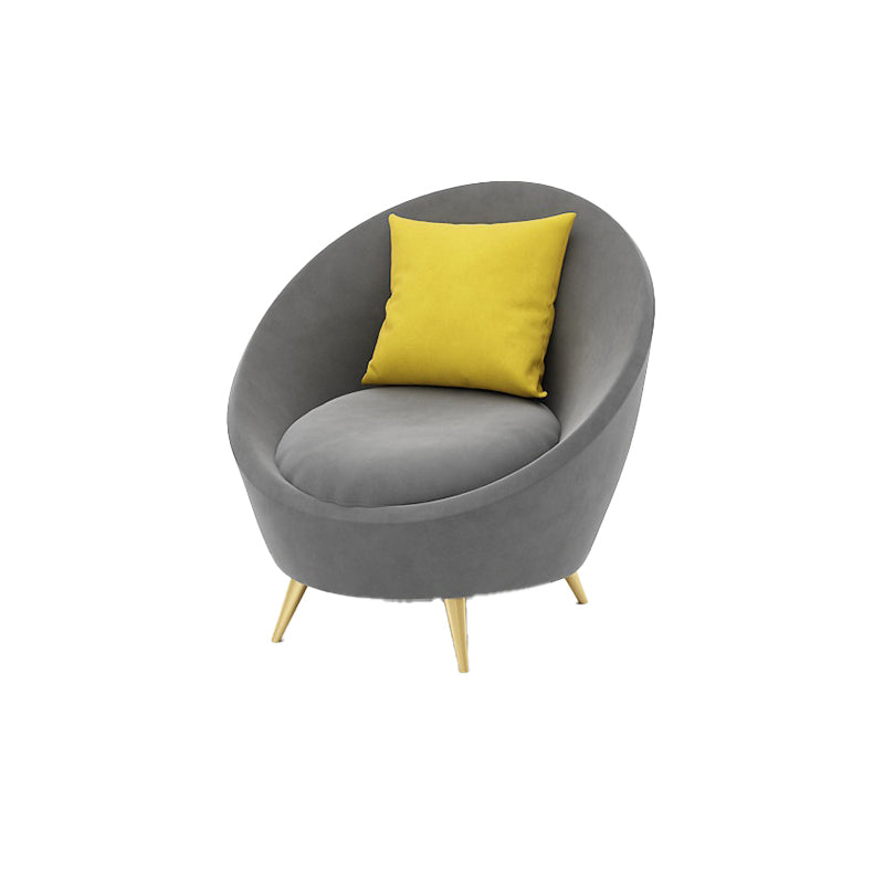 Velvet Contemporary Curved Sofa Sloped Arm Tight Back Sofa for Living Room