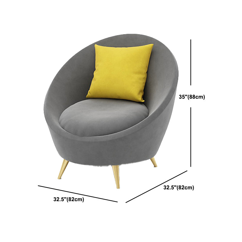 Velvet Contemporary Curved Sofa Sloped Arm Tight Back Sofa for Living Room