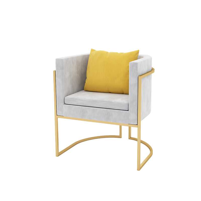Modern Tuxed Back Sofa with Golden Base and Tight Back for Living Room