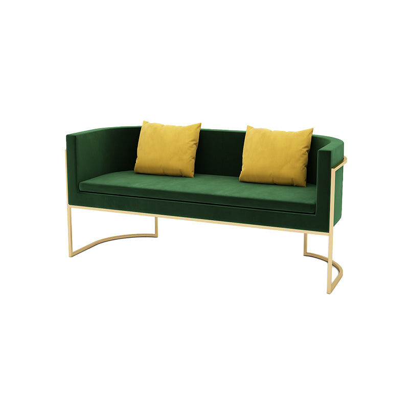 Modern Tuxed Back Sofa with Golden Base and Tight Back for Living Room
