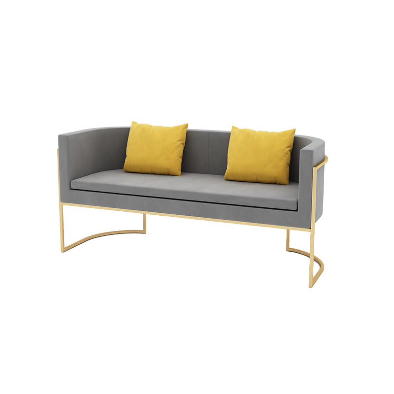 Modern Tuxed Back Sofa with Golden Base and Tight Back for Living Room
