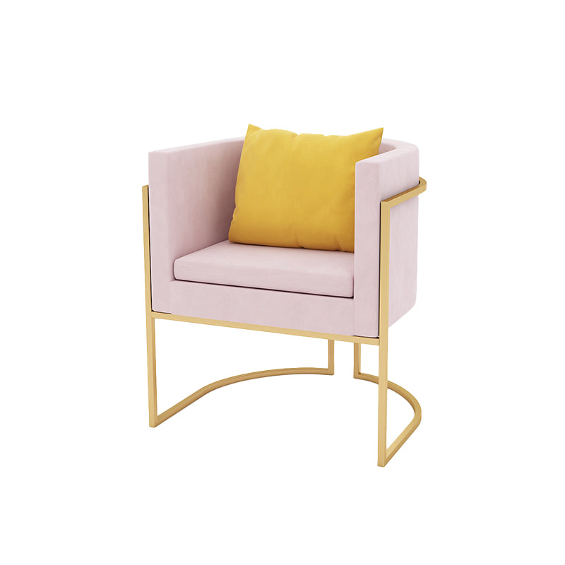 Modern Tuxed Back Sofa with Golden Base and Tight Back for Living Room