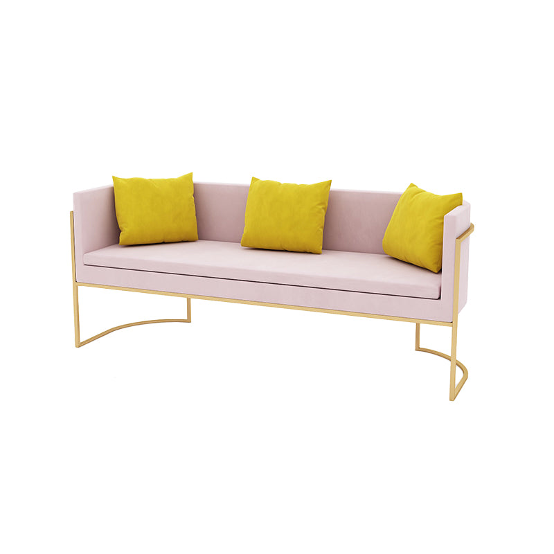 Modern Tuxed Back Sofa with Golden Base and Tight Back for Living Room