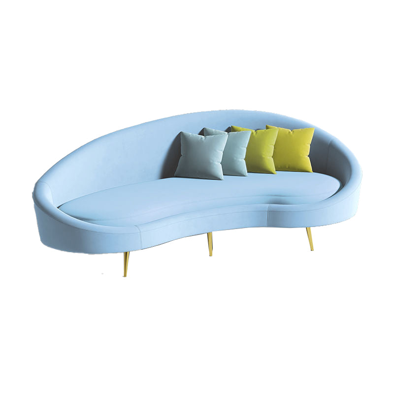 Contemporary Curved Sofa for Apartment 33.46" High Sloped Arm Sofa
