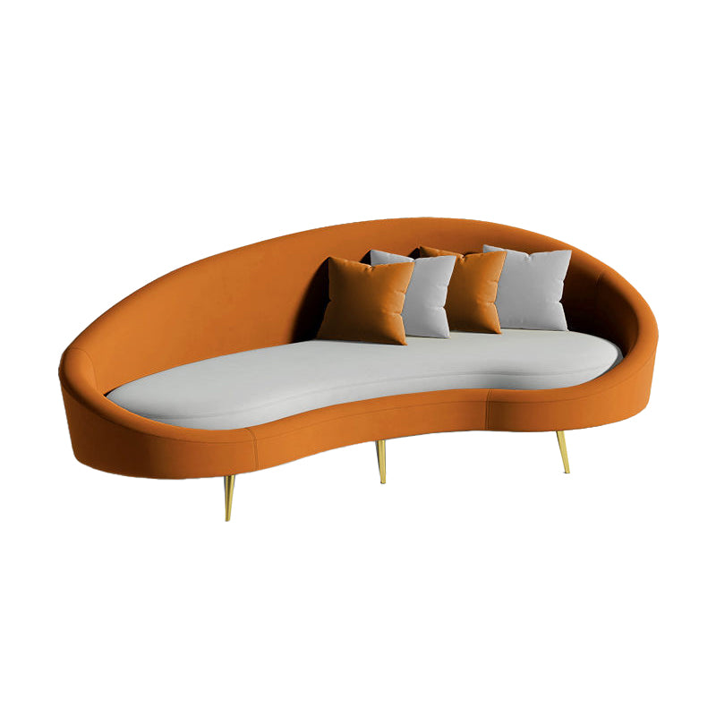 Contemporary Curved Sofa for Apartment 33.46" High Sloped Arm Sofa