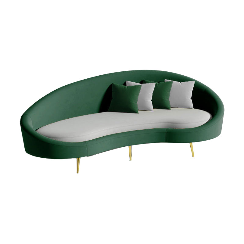 Contemporary Curved Sofa for Apartment 33.46" High Sloped Arm Sofa