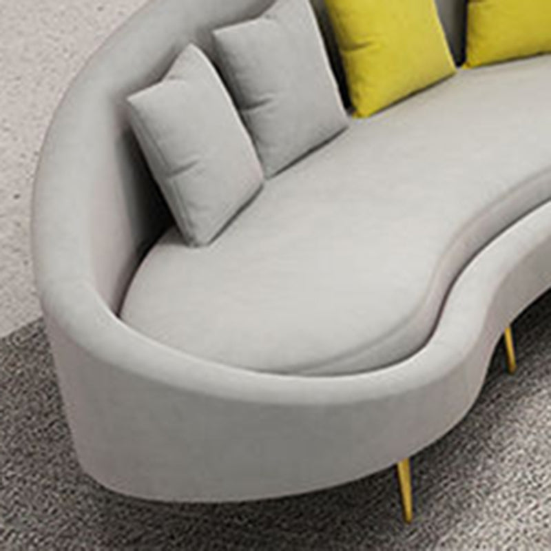 Contemporary Curved Sofa for Apartment 33.46" High Sloped Arm Sofa