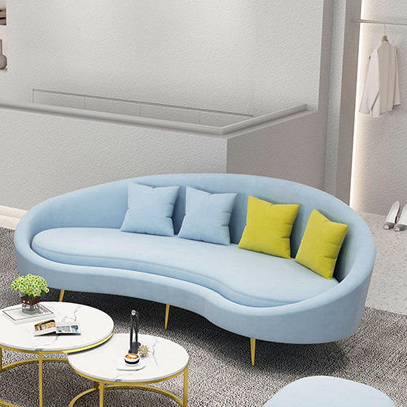Contemporary Curved Sofa for Apartment 33.46" High Sloped Arm Sofa