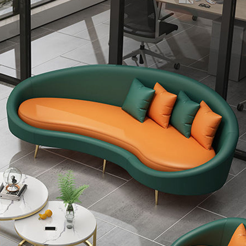 Contemporary Curved Sofa for Apartment 33.46" High Sloped Arm Sofa