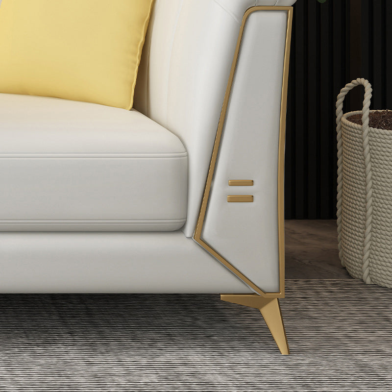 28.34" Wide Faux Leather Tuxedo Arm Sofa with Tufted Split-Back