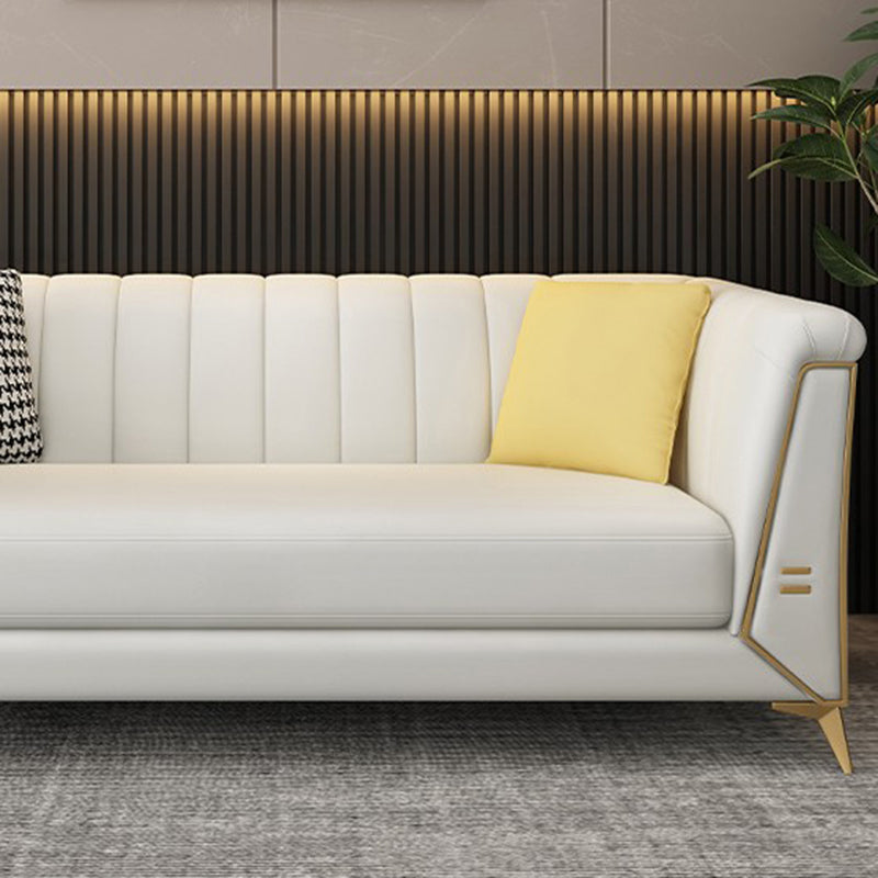 28.34" Wide Faux Leather Tuxedo Arm Sofa with Tufted Split-Back