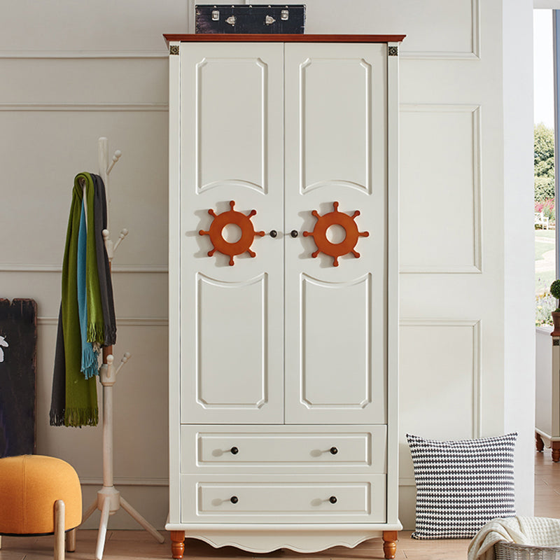 Coastal Engineered Wood Armoire for Bedroom Matte Finish Cabinet with Hinged Door