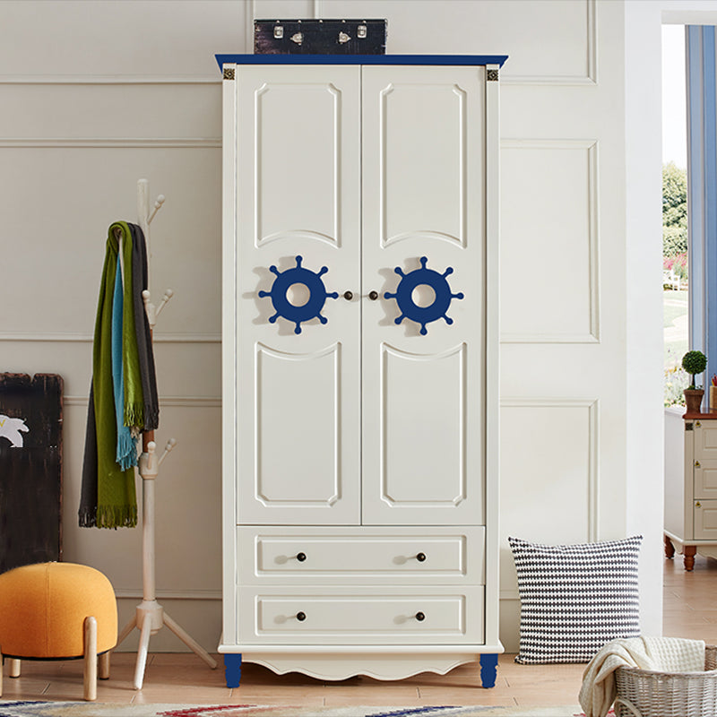 Coastal Engineered Wood Armoire for Bedroom Matte Finish Cabinet with Hinged Door